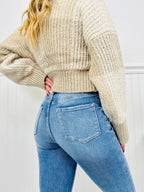 Two Tone Trend Tummy Control Flare Jeans