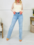 Feeling Brand New Slim Wide Leg Tummy Control Jeans