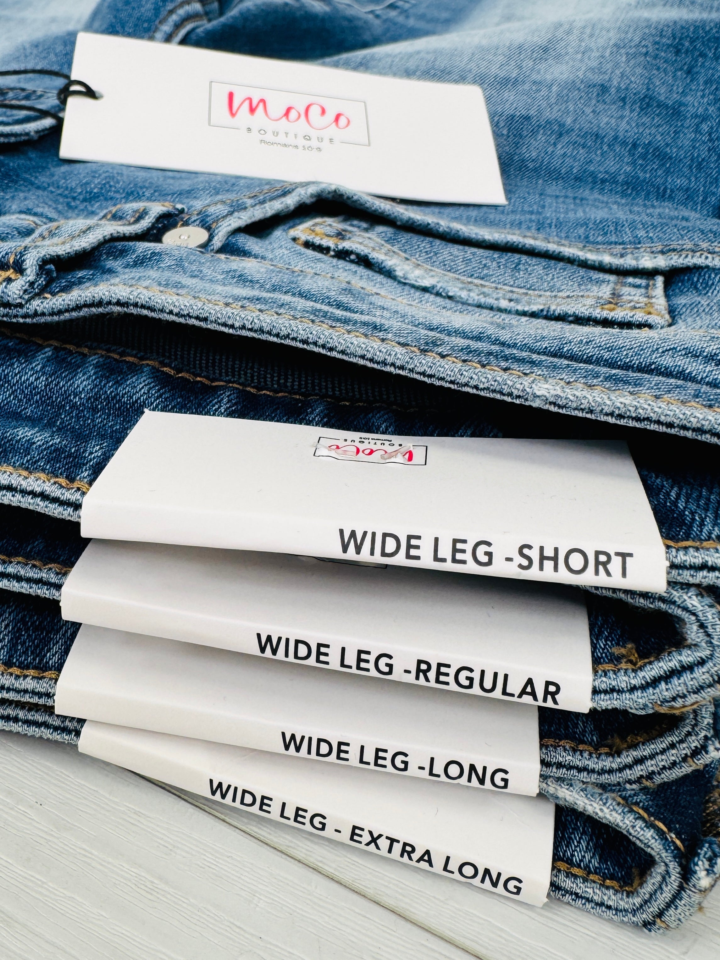 Just Four You Tummy Control Wide Leg Jeans in Four Inseams
