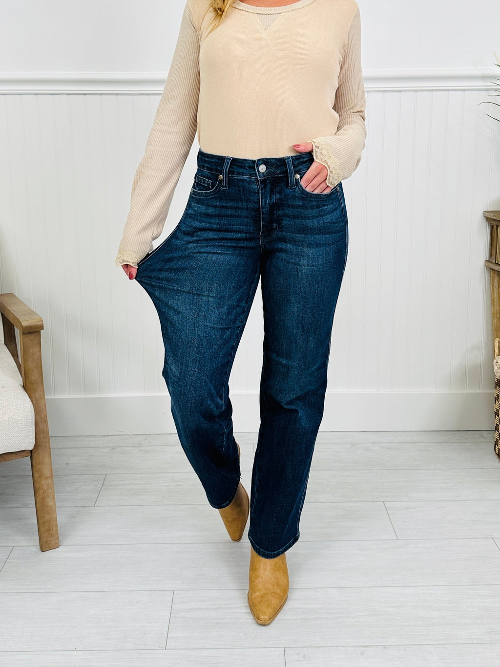 Judy Blue Be In Control Tummy Control Straight Jeans in Regular and Petite