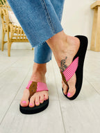 Sea The Stripes Flip Flops in Pink