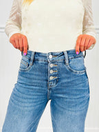 Push Your Buttons Tummy Control Wide Leg Jeans