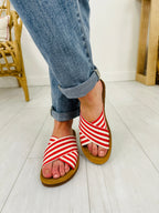 Dockside Dash Sandals In Red Stripe