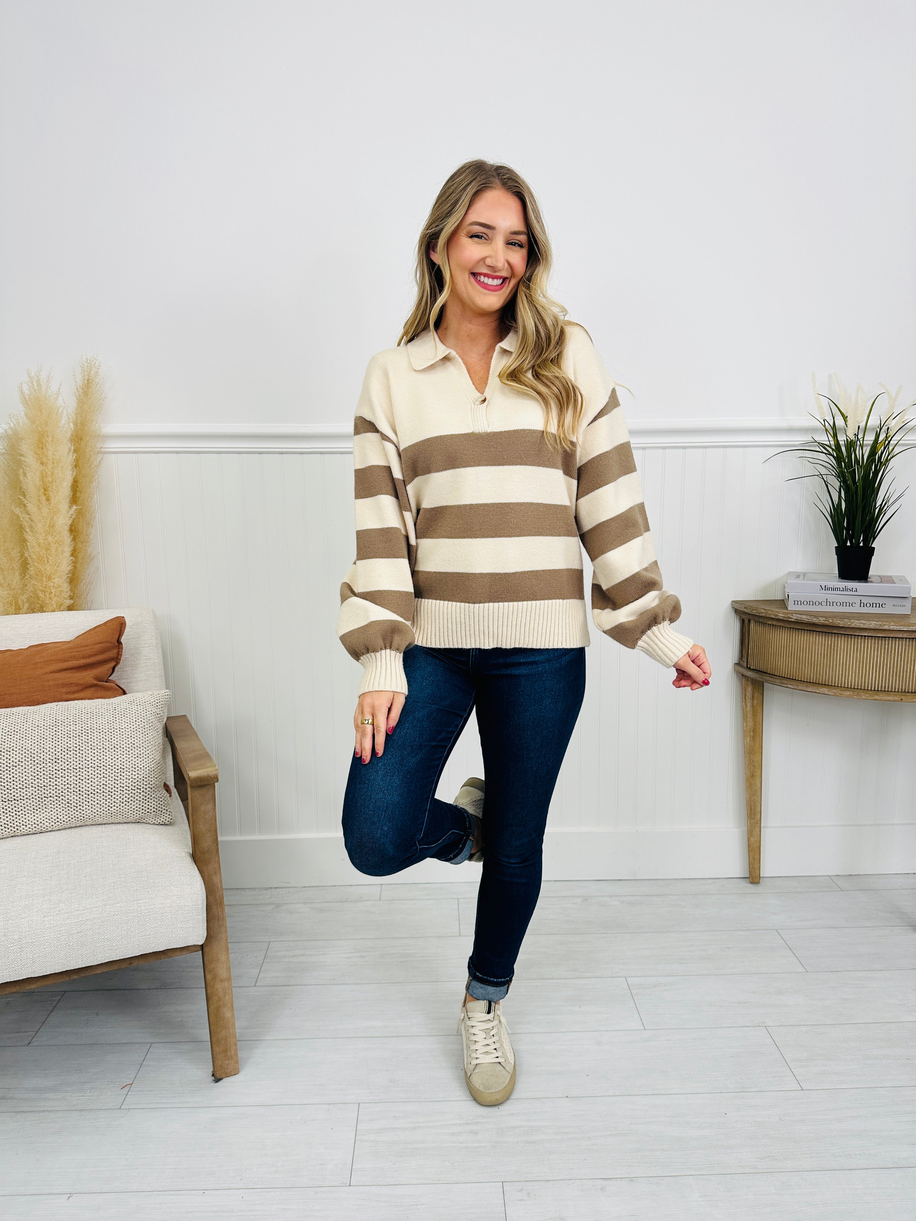 Chilly Day Charm Sweater in Camel
