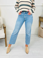 Time To Unwind Cropped Slim Fit Wide Leg Jeans