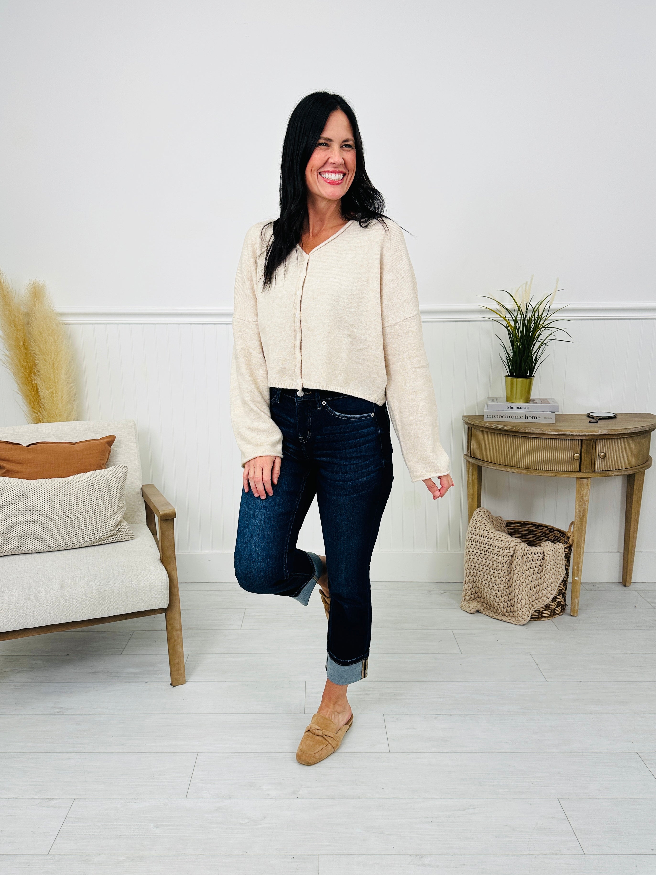 Straight Into Fall Tummy Control Straight Ankle Jeans