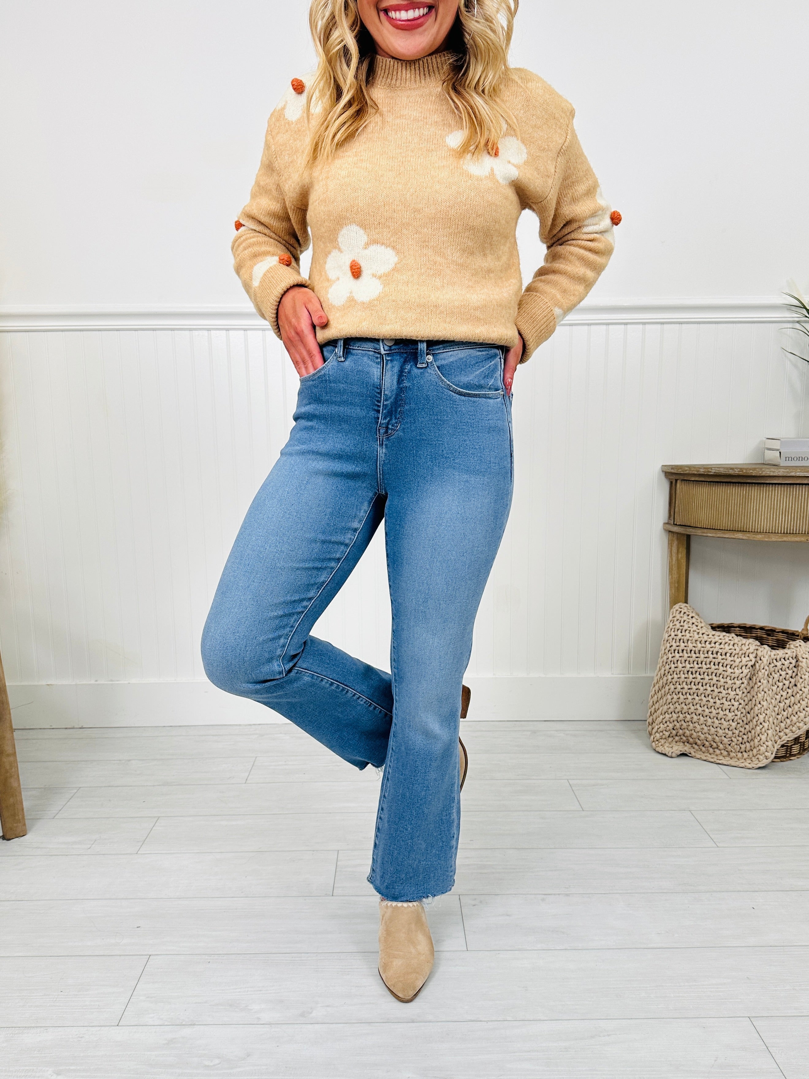 Soft Spot Tummy Control Cropped Kick Flare Jeans