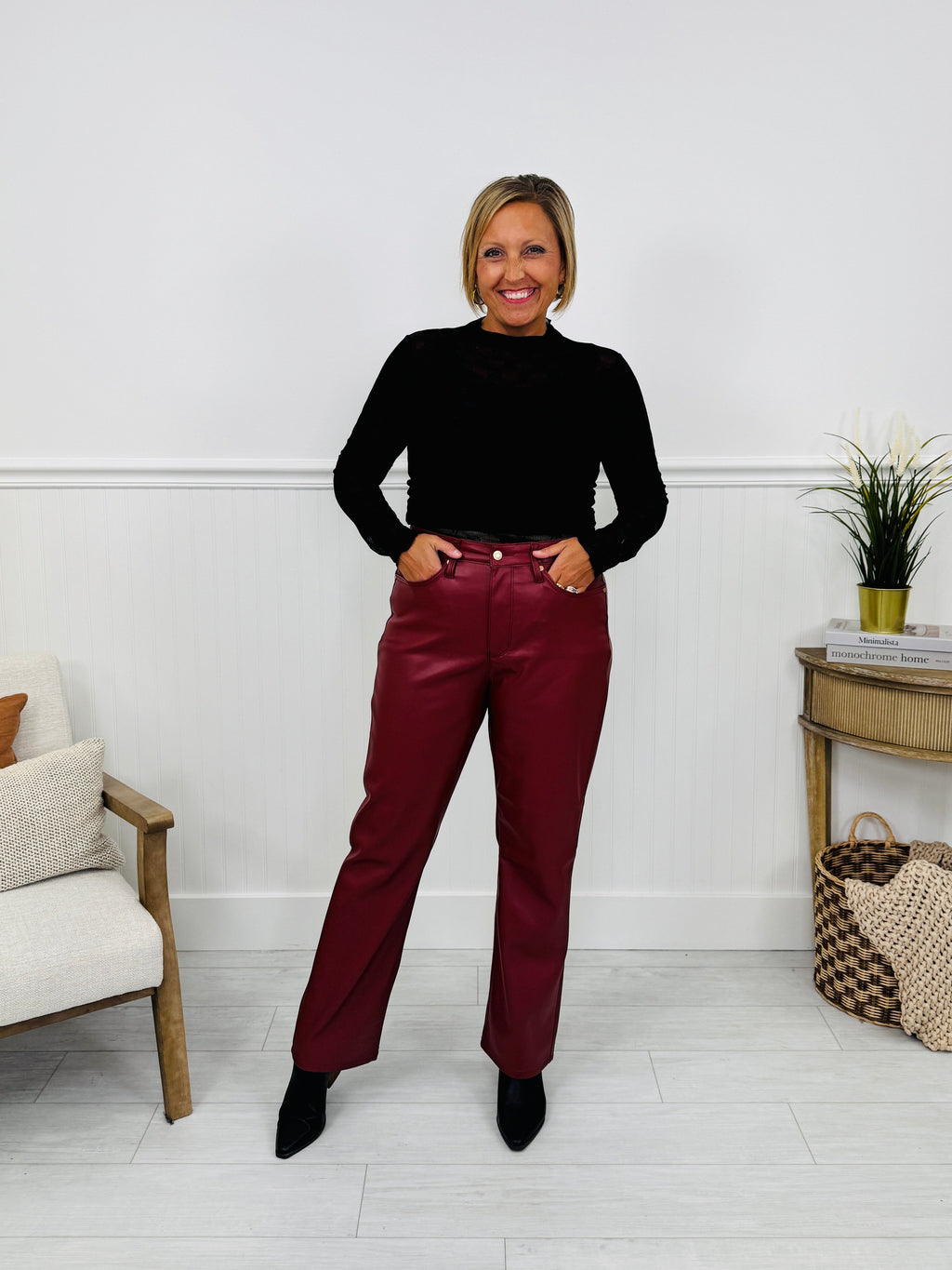 Judy Blue Flawless Finish Tummy Control Faux Leather Pants