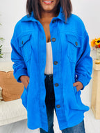 Breezy Commute Shacket in Ocean Blue