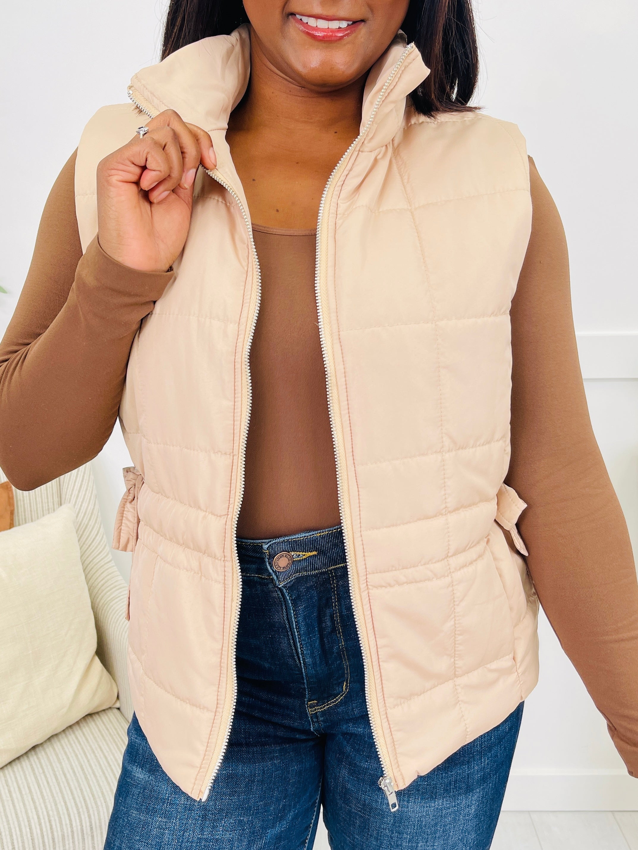 Downtown Layers Vest in Tan