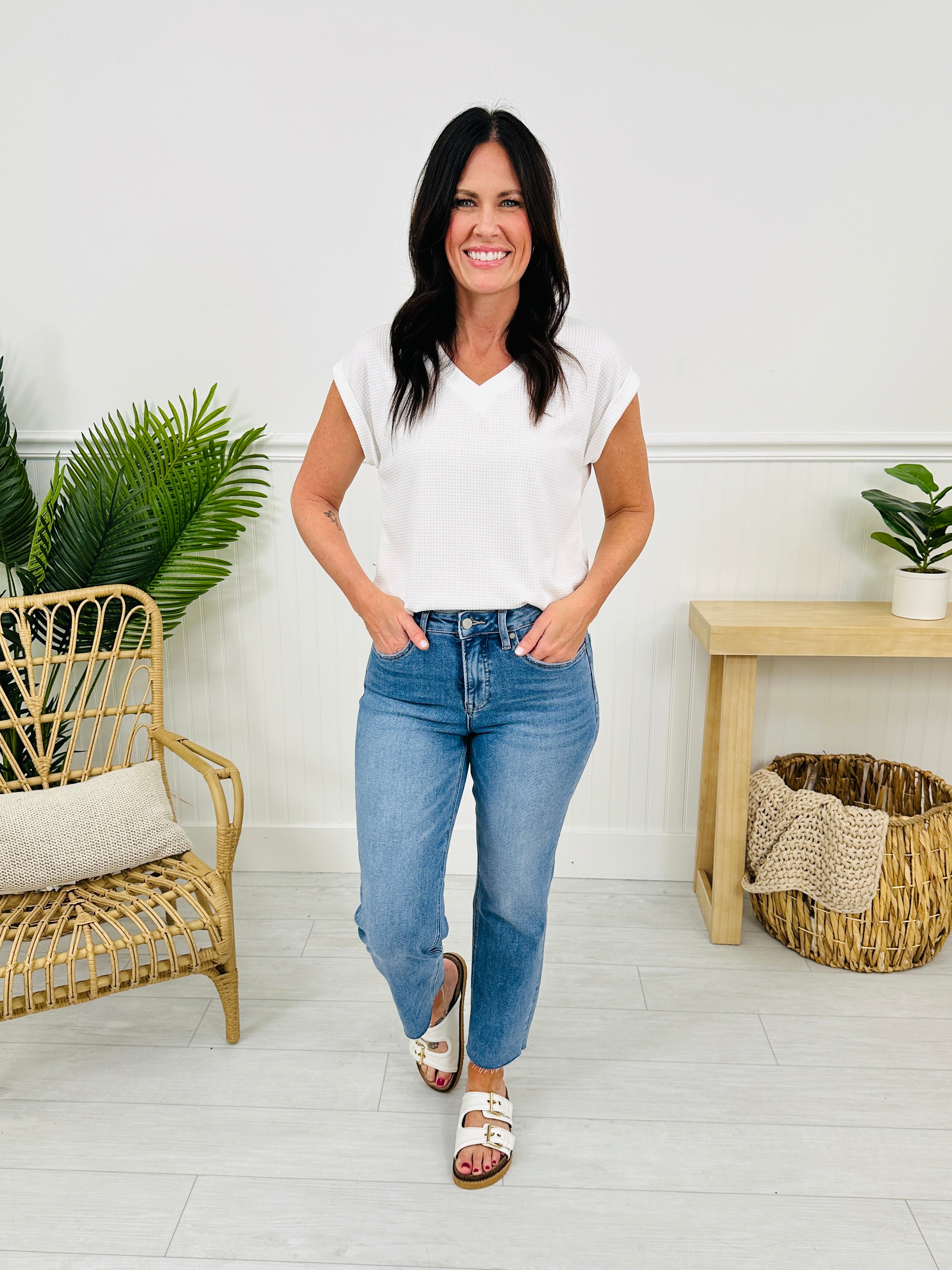 Take The Bait Slim Straight Cropped Jeans With Tummy Control