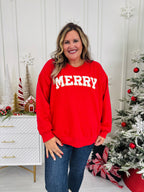 Merry Chenille Patch Crewneck Sweatshirt