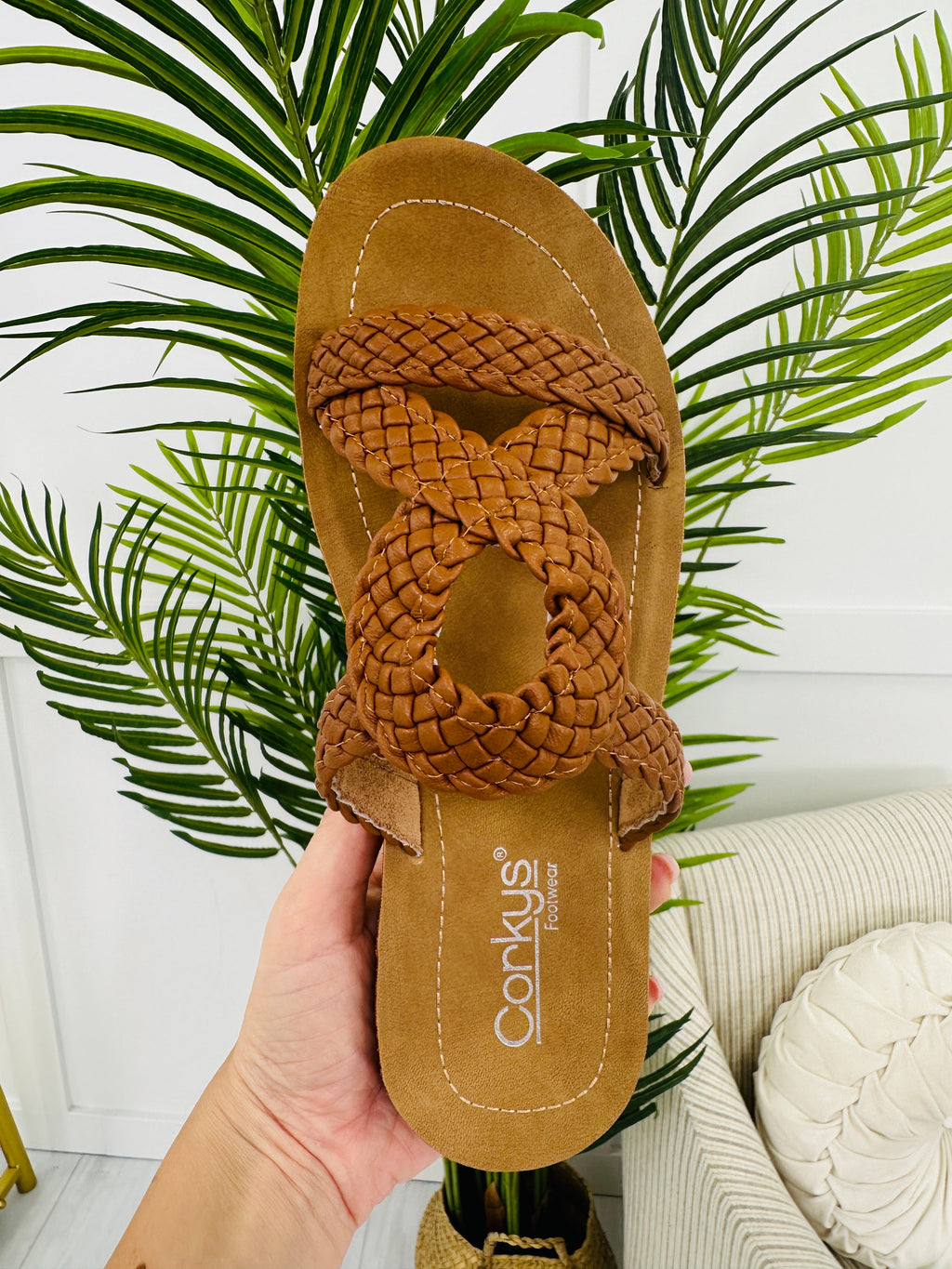 Strapped Serenity Sandals in Cognac