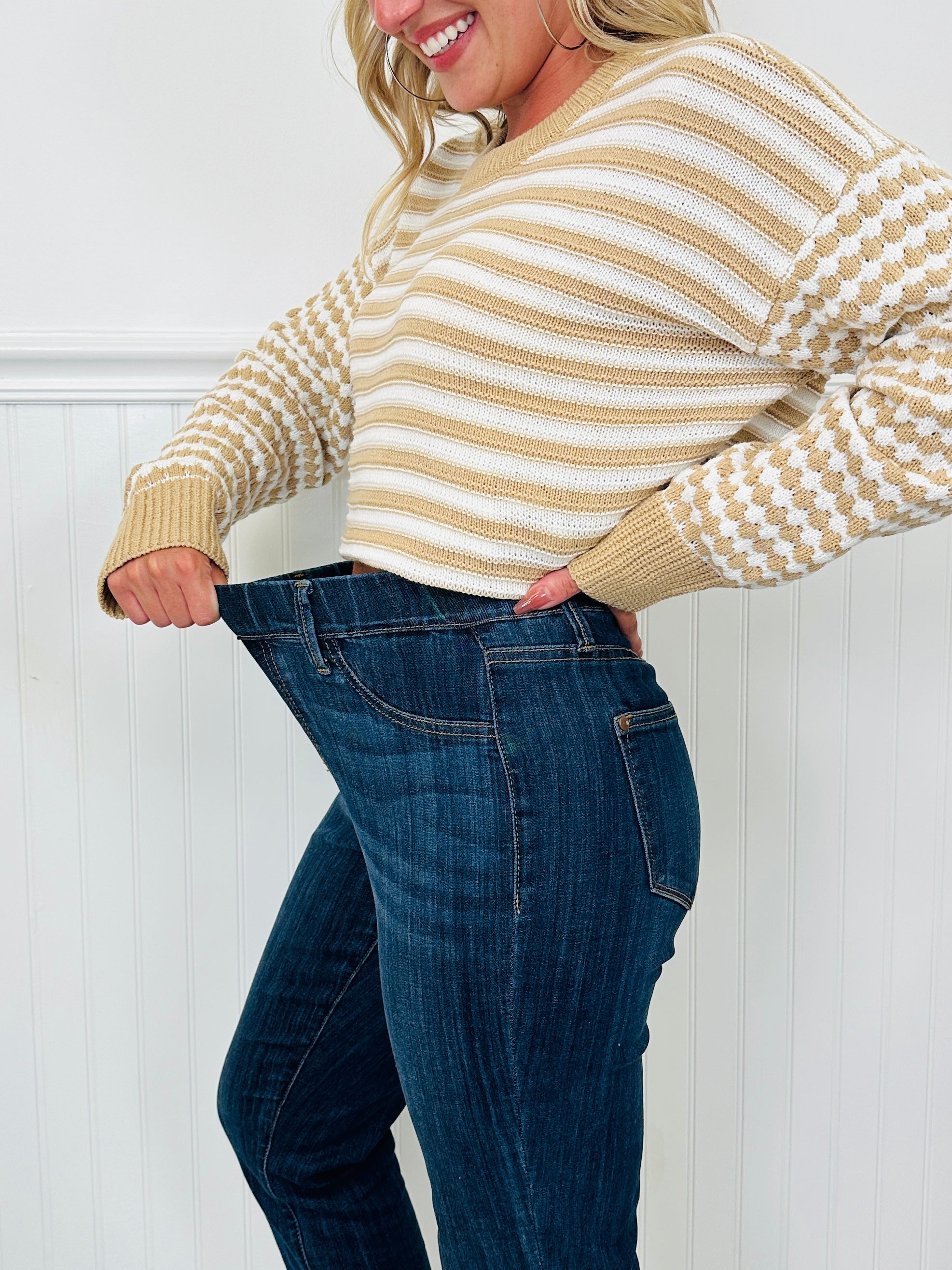 Judy Blue REG/CURVY Pulling Me Back Double Cuff Slim Fit Jeans