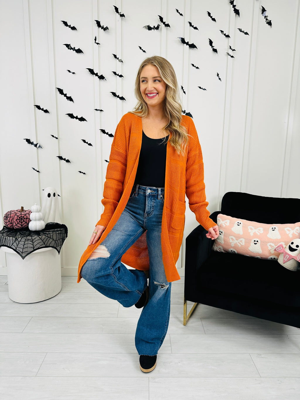 Pockets Full Of Calm Cardigan in Rust