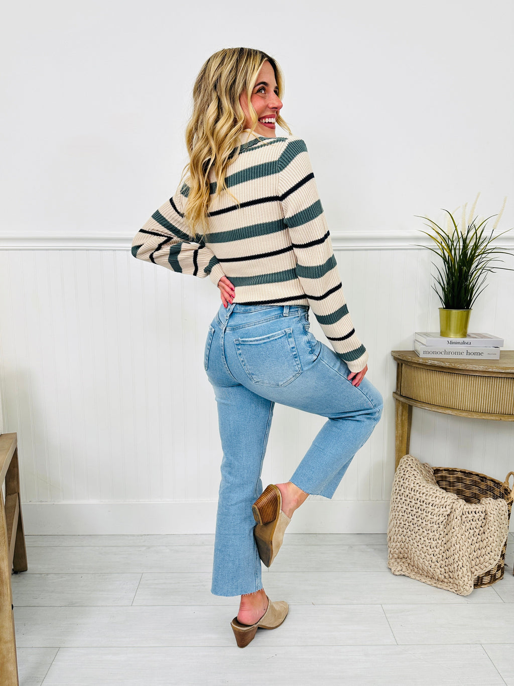 Time To Unwind Cropped Slim Fit Wide Leg Jeans