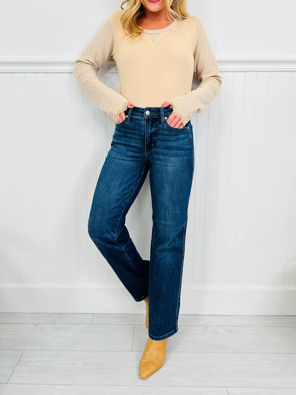 Judy Blue Be In Control Tummy Control Straight Jeans in Regular and Petite