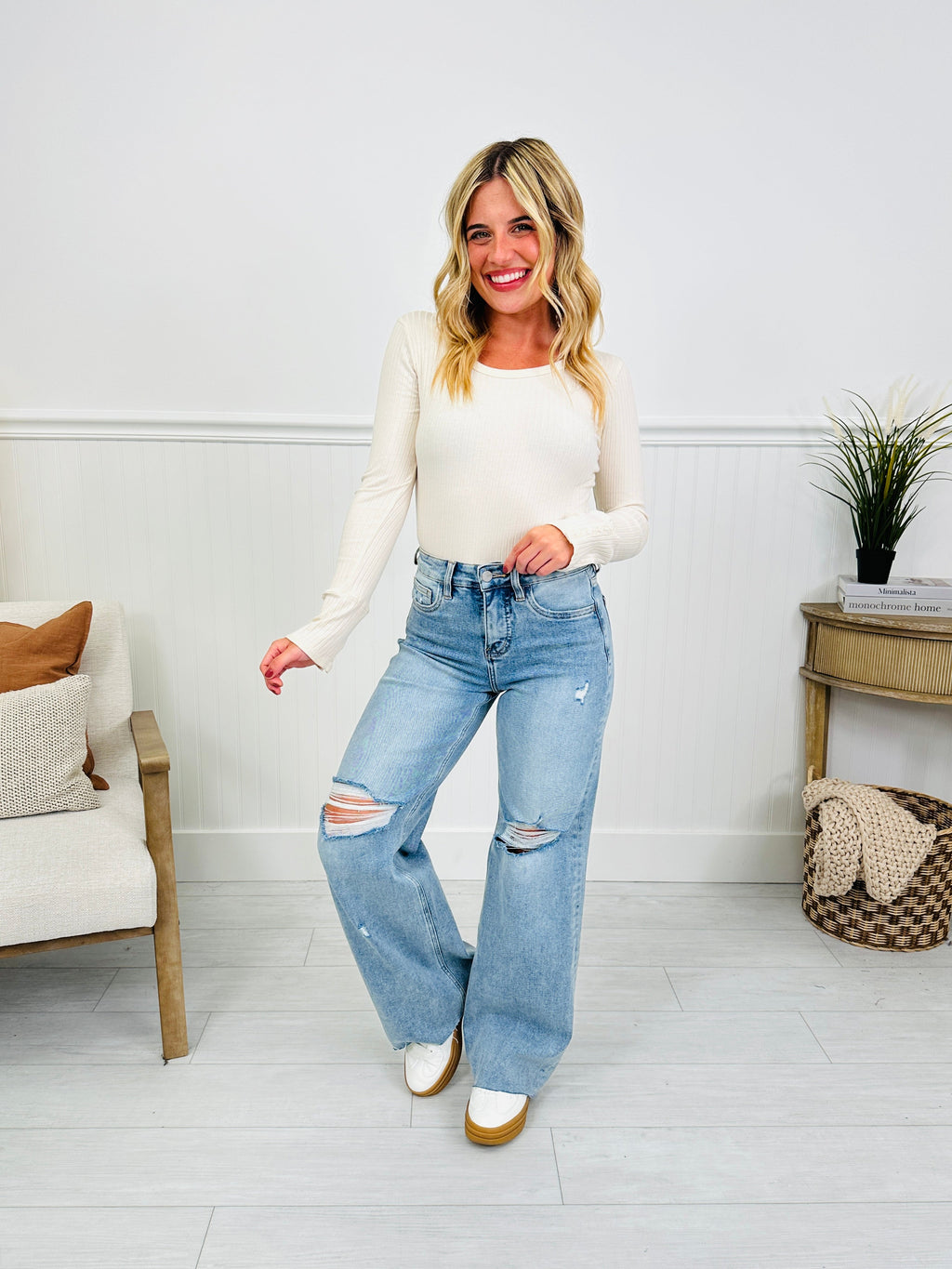 Ride the Retro Wide Leg Retro Tummy Control Jeans