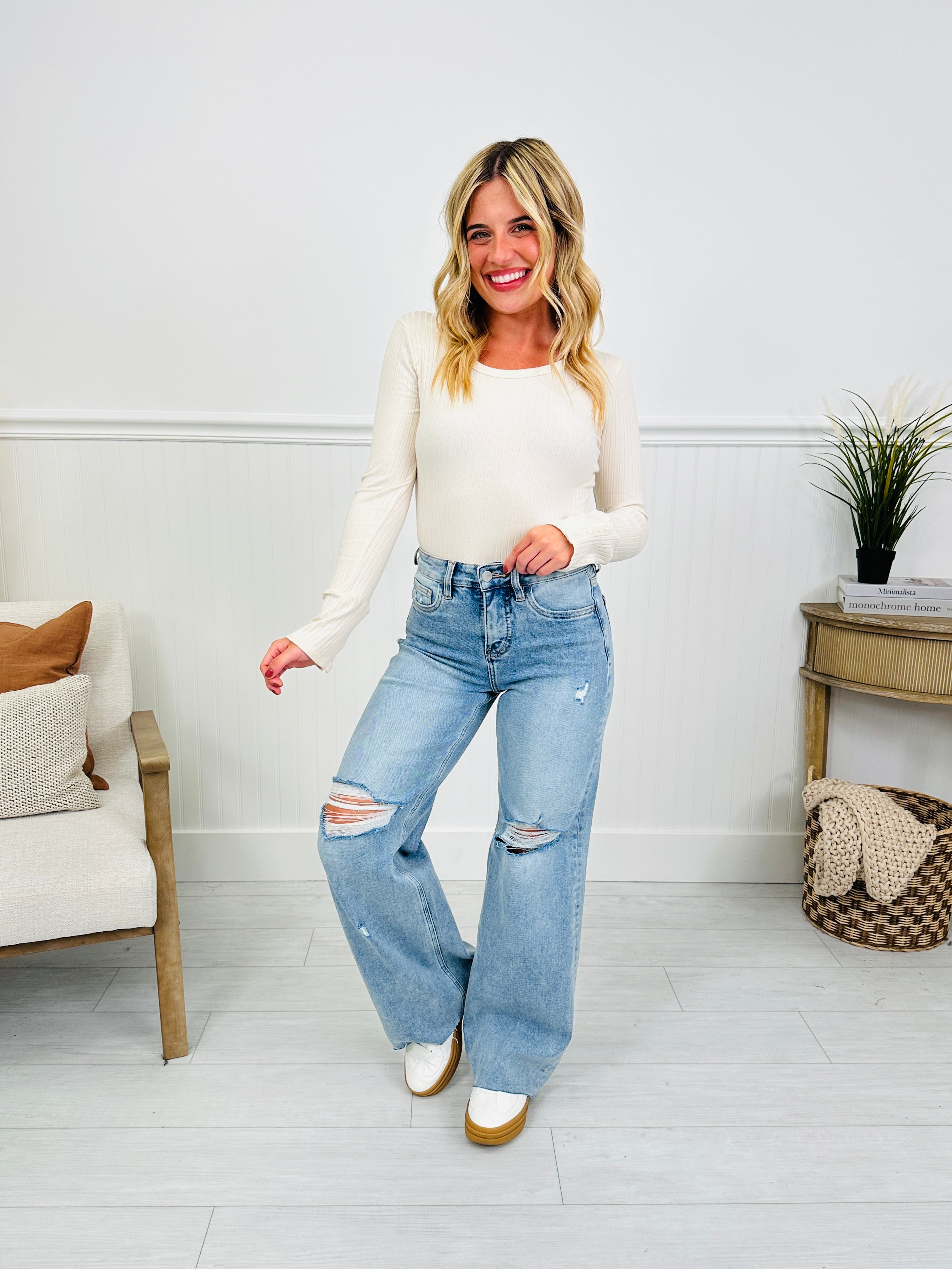 Ride the Retro Wide Leg Retro Tummy Control Jeans