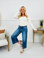 Judy Blue Places To Be Wide Leg Cropped Jeans