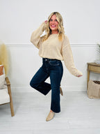 Fall Into Place Tummy Control Wide Leg Crop Jeans