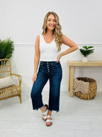 Judy Blue On The Fly Cropped Wide Leg Jeans
