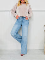 Power Moves Tummy Control Slim Wide Leg Jeans