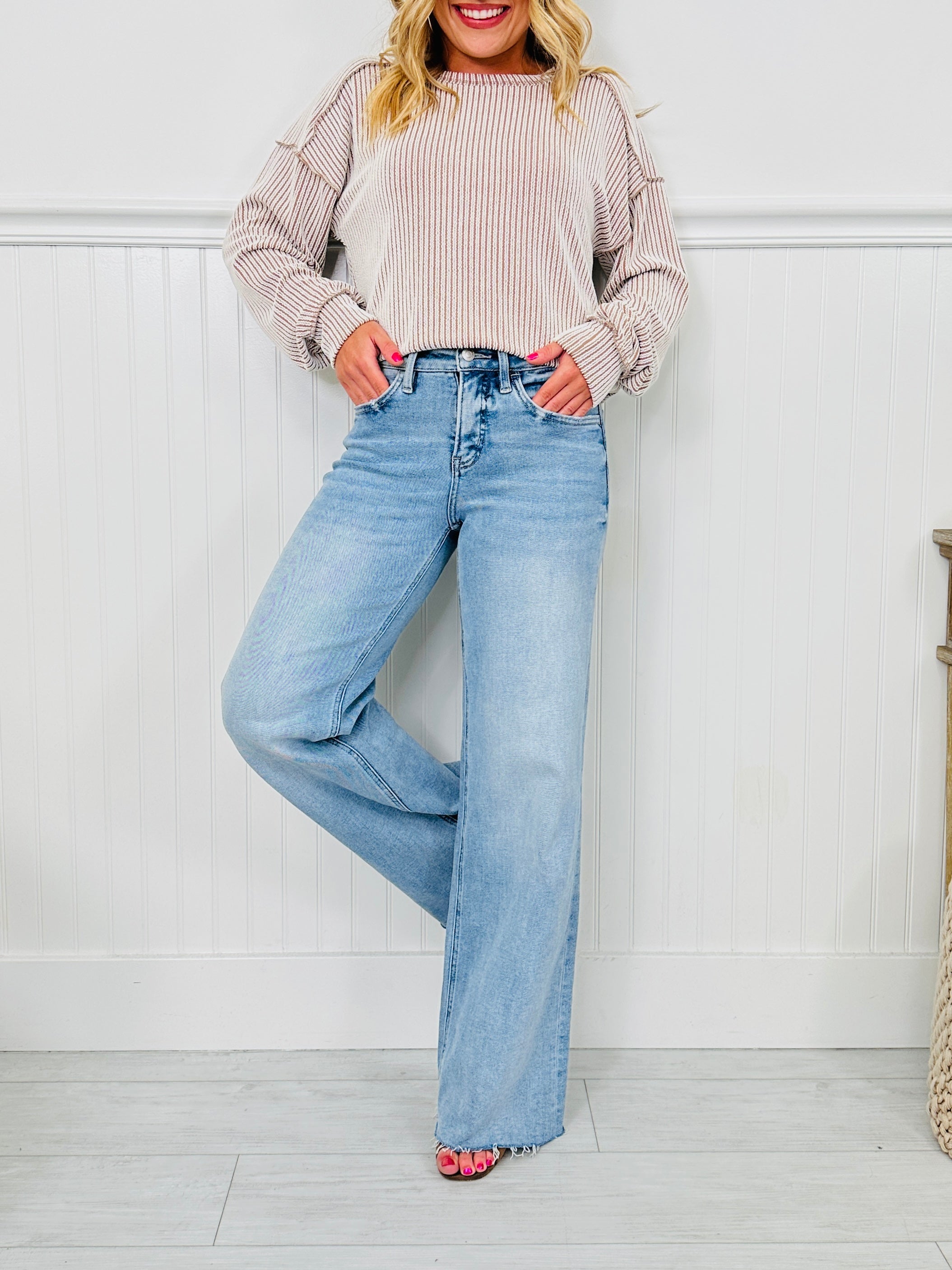 Power Moves Tummy Control Slim Wide Leg Jeans