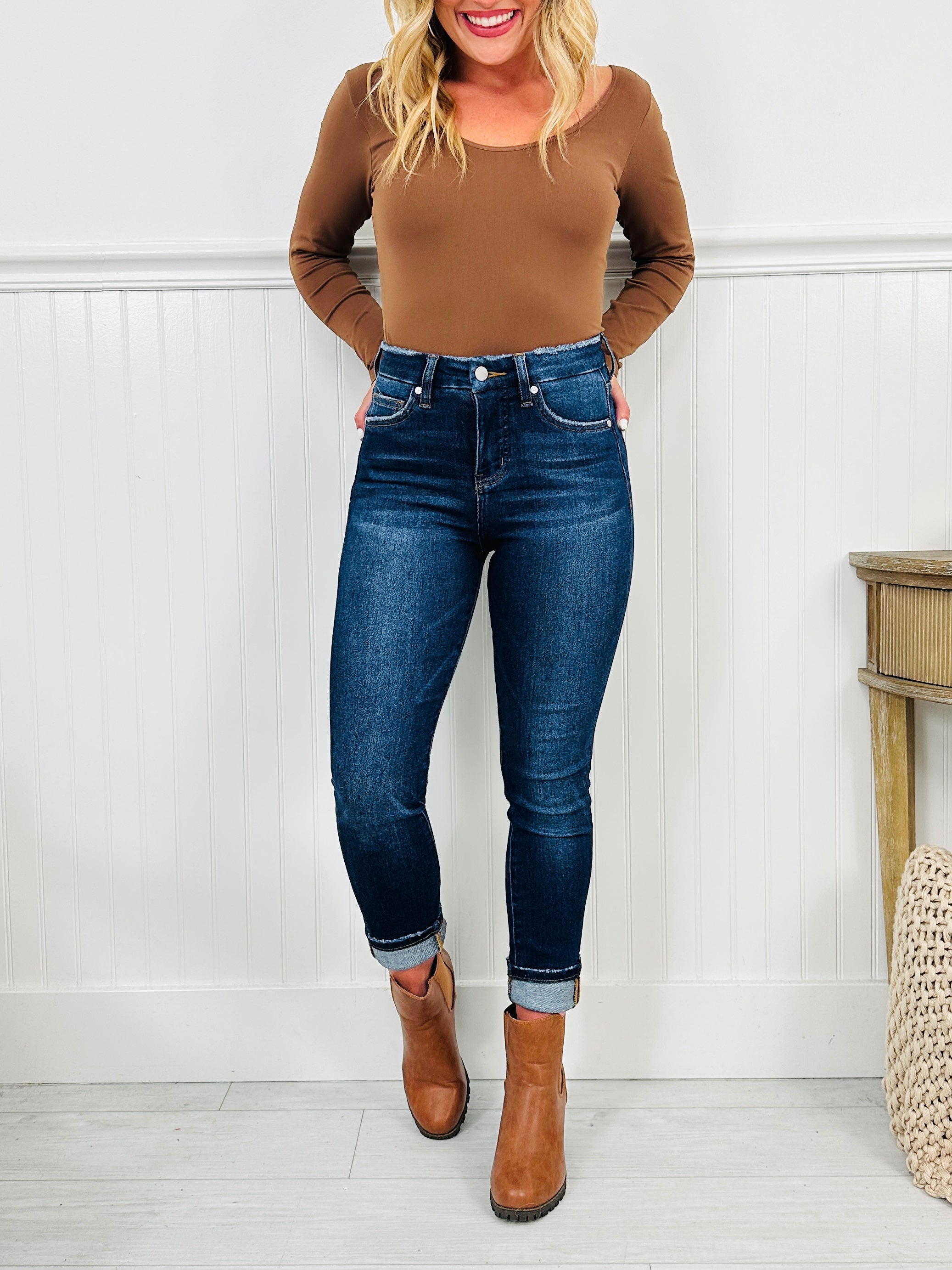 All In The Details Tummy Control Cuffed Skinny Jeans