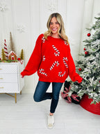Candy Cane Cutie Sweater In Multiple Colors