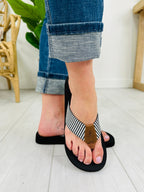 Sea The Stripes Flip Flops in Black