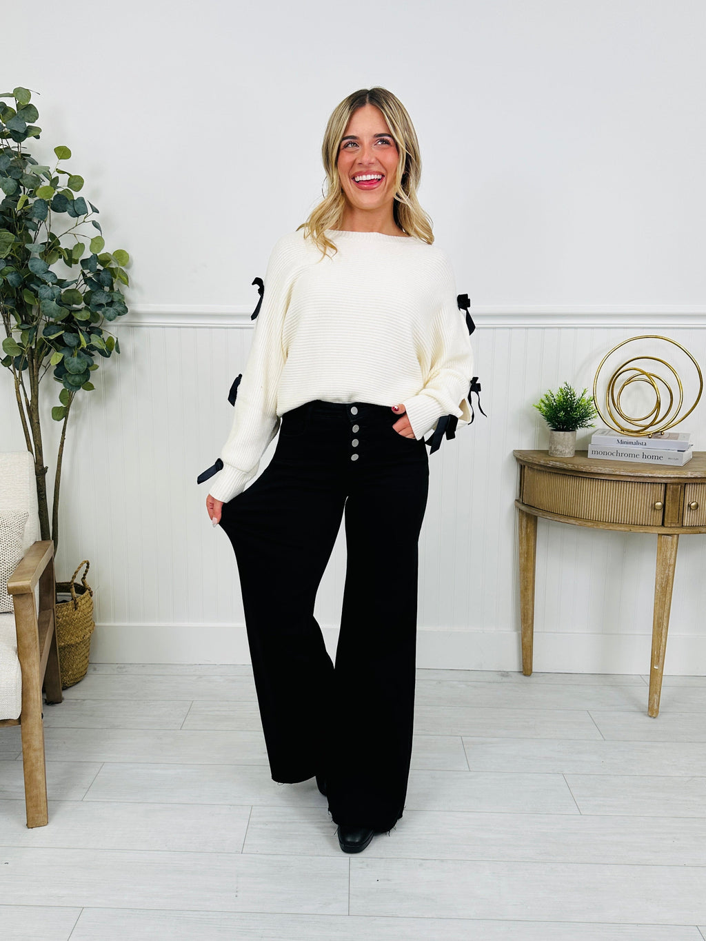 Bold Moves Tummy Control Black Wide Leg Jeans