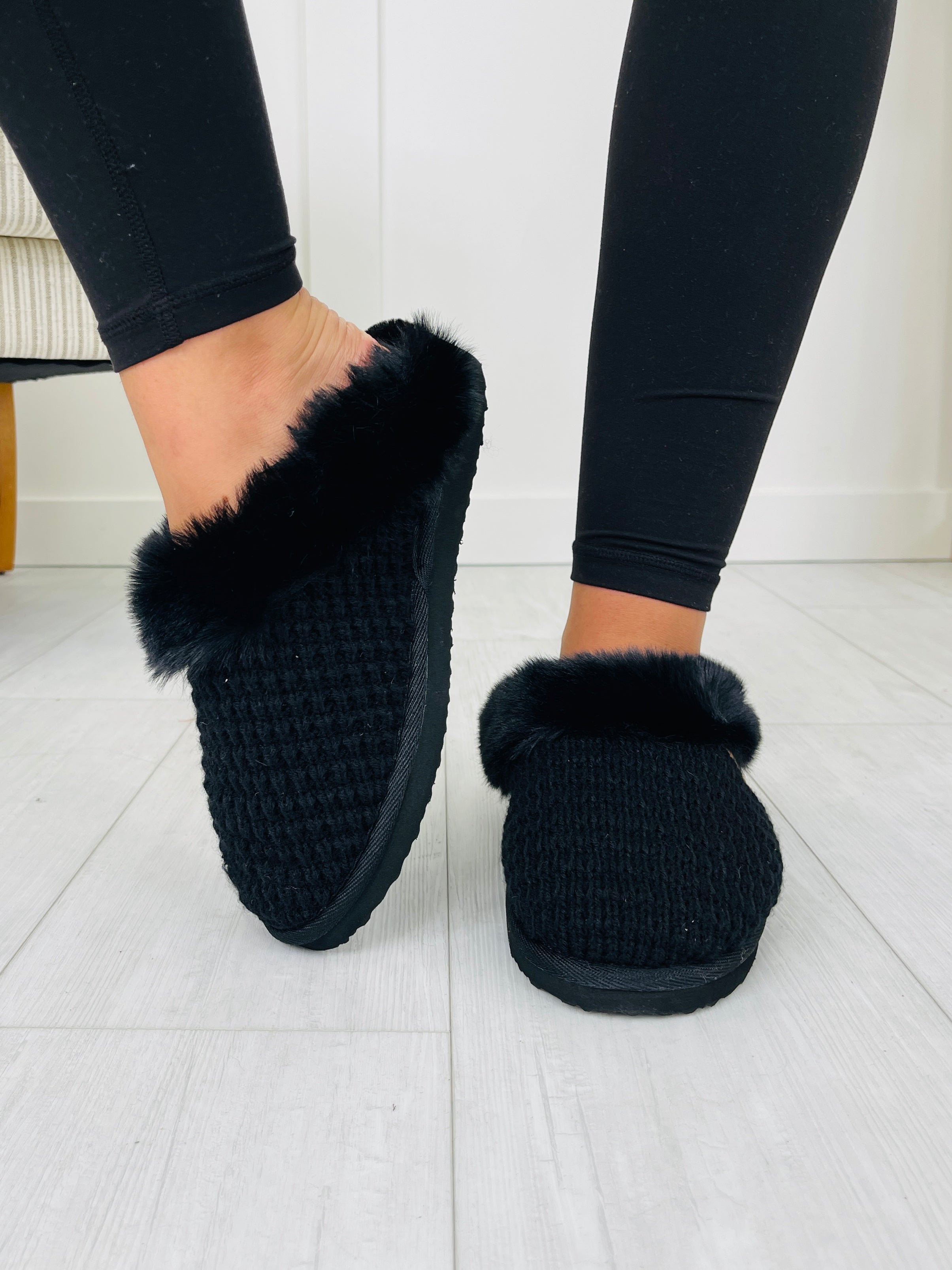 Fireplace Confessions Slippers in Black