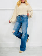 By Your Side Wide Leg Tummy Control Jeans