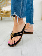 Sandy Strides Flip Flops in Black