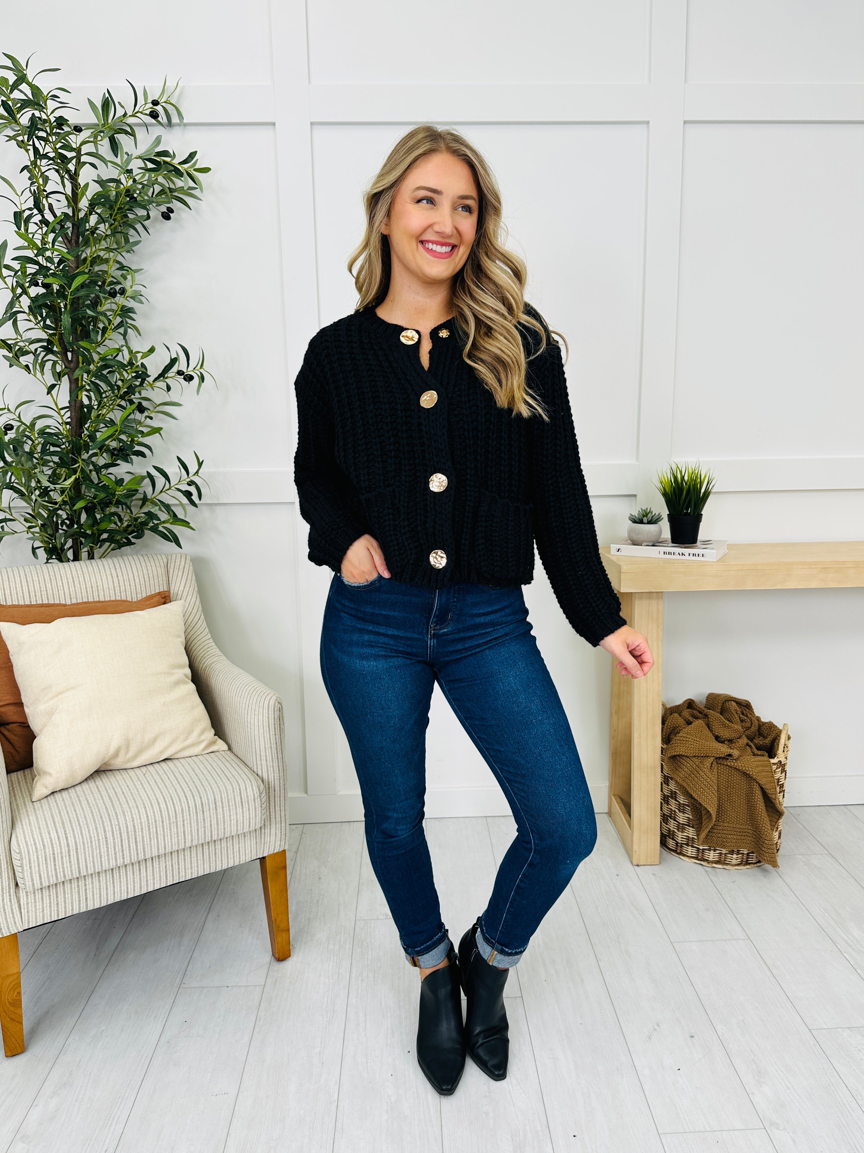 Wrapped For Weather Cardigan in Black