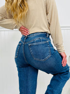 Fall After All Tummy Control Wide Leg Cropped Jeans