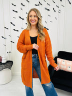 Pockets Full Of Calm Cardigan in Rust