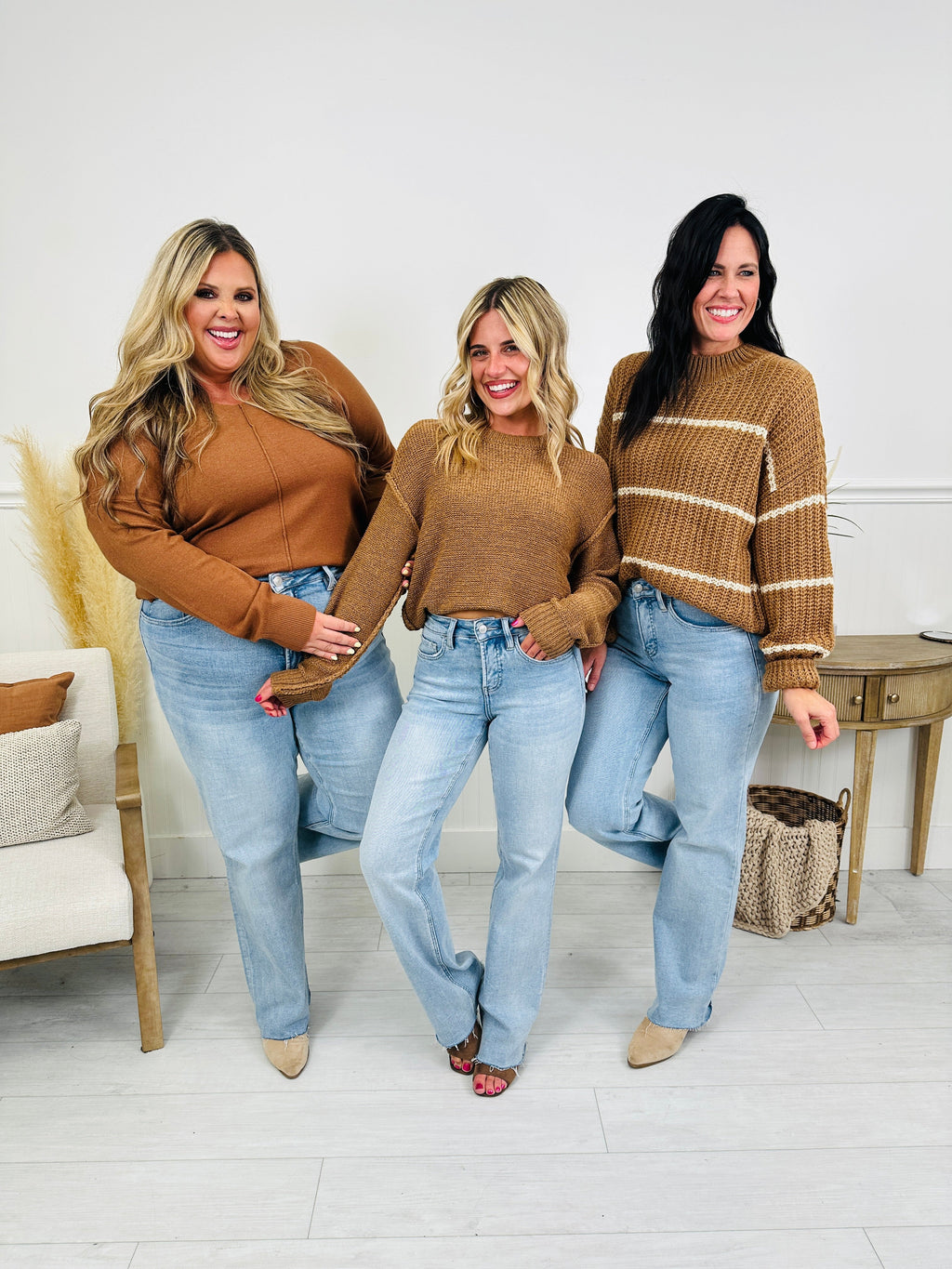 Feeling Brand New Slim Wide Leg Tummy Control Jeans