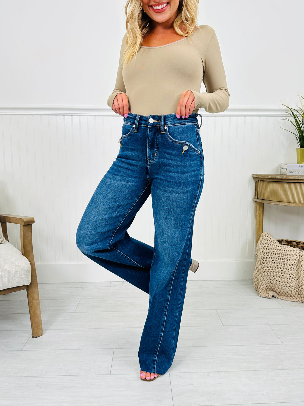 Caught Your Attention Straight Tummy Control Jeans