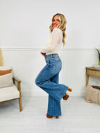 Push Your Buttons Tummy Control Wide Leg Jeans
