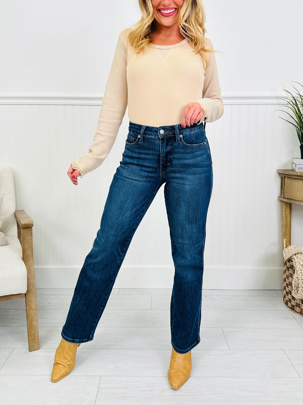 Judy Blue Be In Control Tummy Control Straight Jeans in Regular and Petite