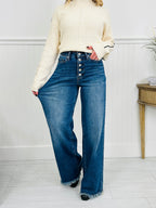 Judy Blue Touch of The Button Column Jeans