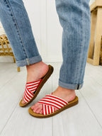 Dockside Dash Sandals In Red Stripe