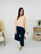 Fall Into Place Tummy Control Wide Leg Crop Jeans