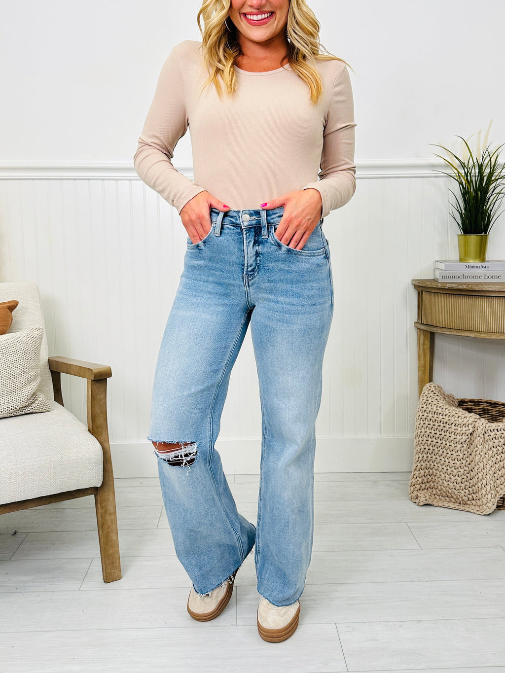 The Bee's Knees Tummy Control Wide Leg Jeans