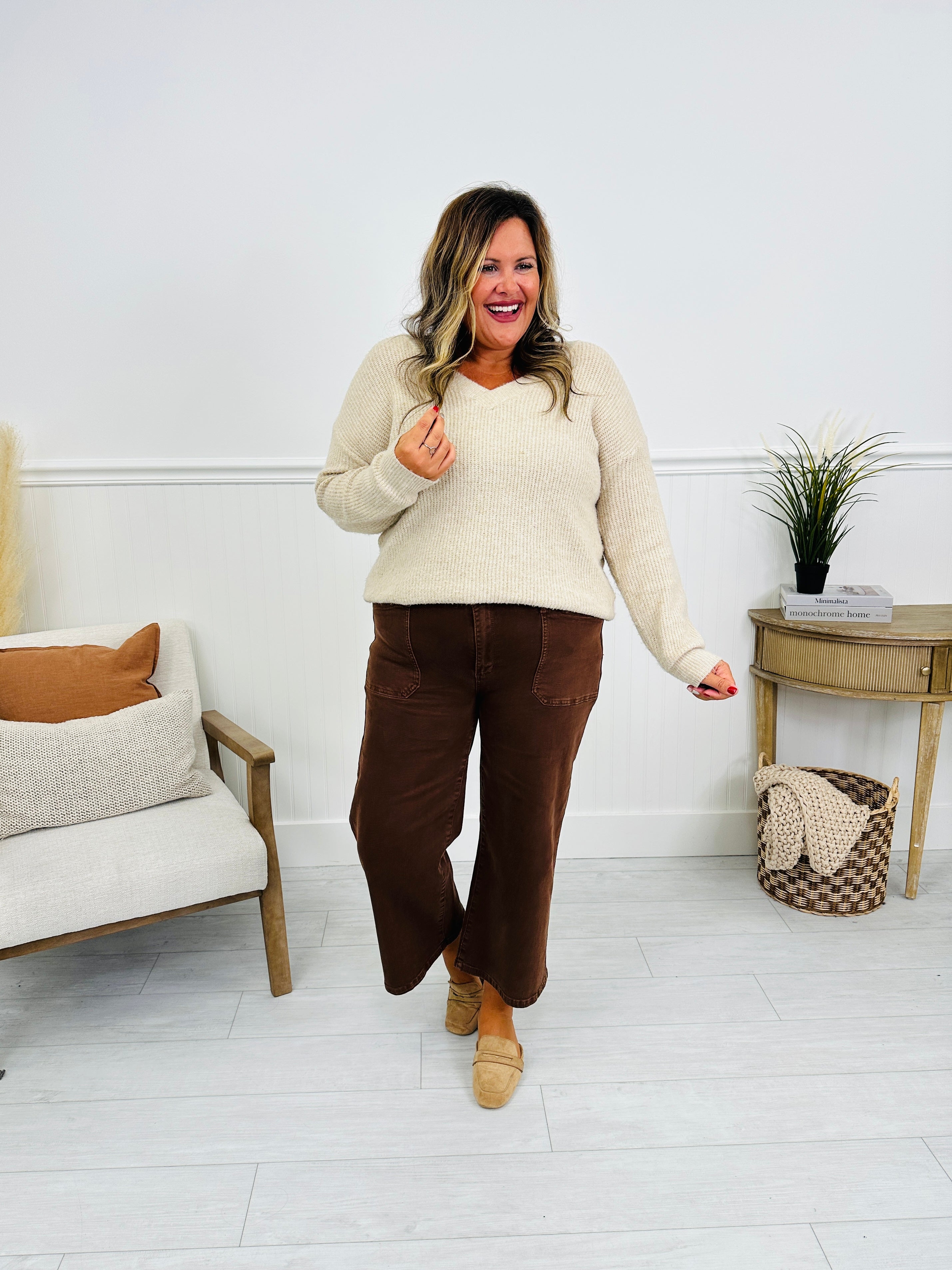 Judy Blue Melt In Your Mouth Chocolate Wide Leg Cropped Jeans