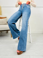 Push Your Buttons Tummy Control Wide Leg Jeans