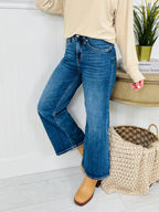 Fall After All Tummy Control Wide Leg Cropped Jeans