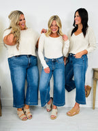 Judy Blue Places To Be Wide Leg Cropped Jeans